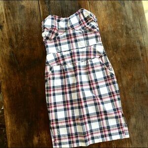 ♥️Moda International Plaid Strapless Summer Dress. Sz 8. SO cute!